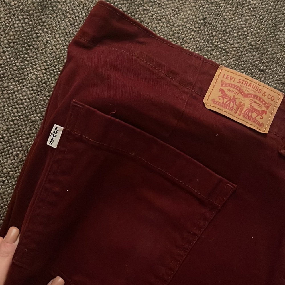 Levi’s Classic 511 Chinos in Burgundy Sz 18 - Picture 5 of 6